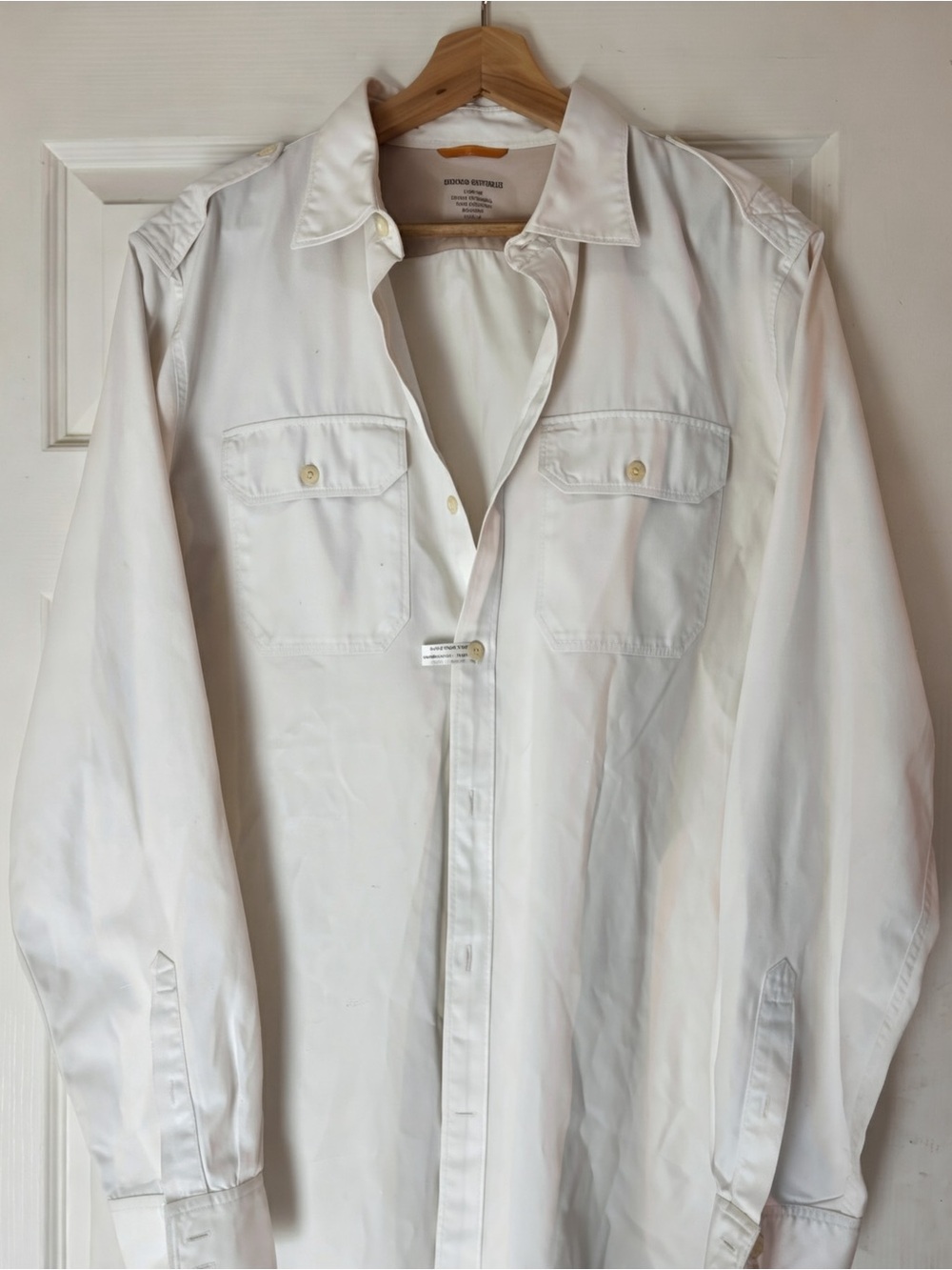 White Button-Up Utility Shirt
